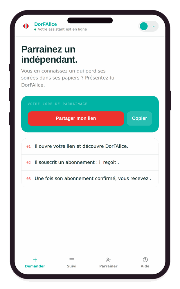 Écran de parrainage