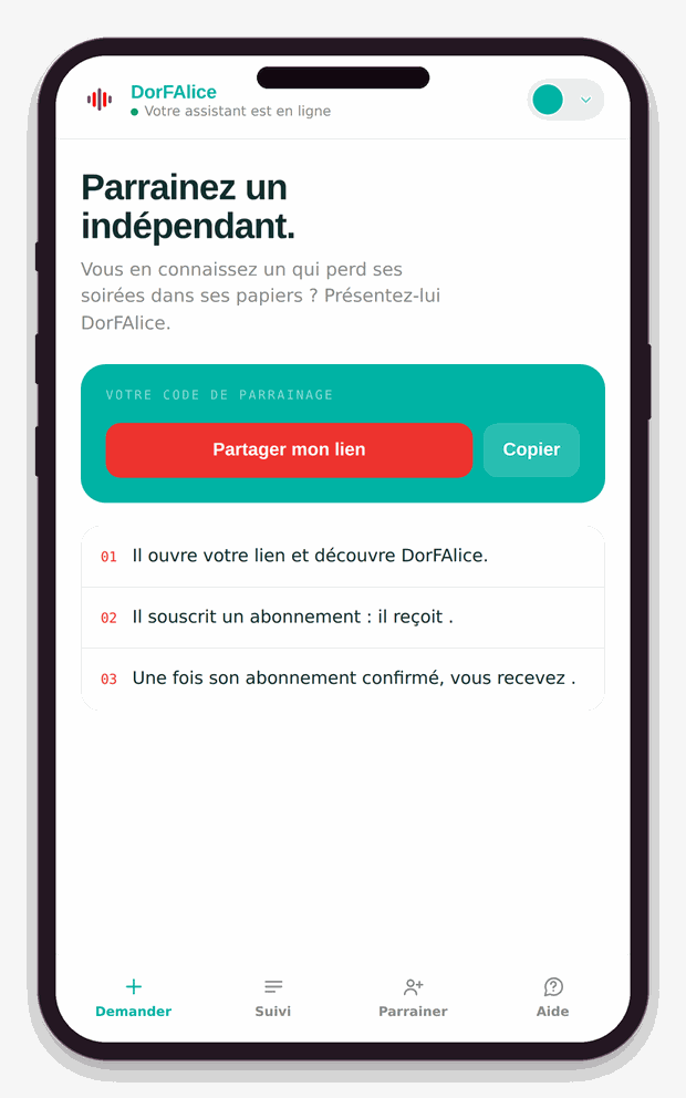 Écran de parrainage